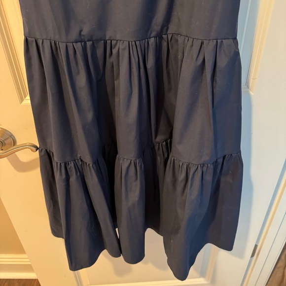 Jason Wu Navy Blue Tiered Floral-Embellished Midi Dress | Size 0 - Picture 6 of 11